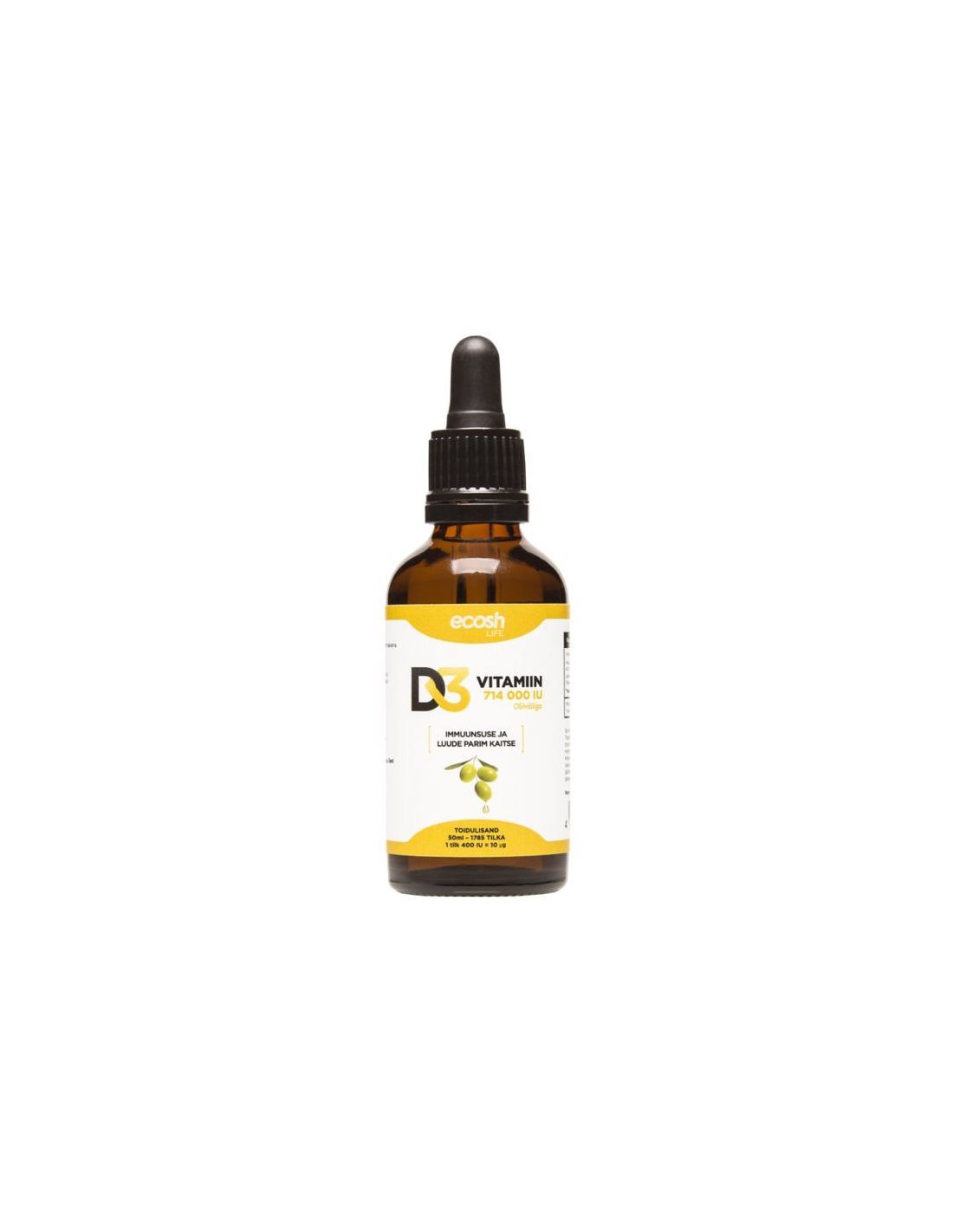 Vitamiin D3, 714000IU, PERELE, oliiviõliga, 50ml Vitamiin D3, 714000IU, PERELE, oliiviõliga, 50ml